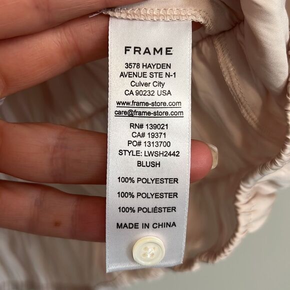 FRAME Julianne BLUSH Top PUFF SLEEVES BLOUSE - Picture 6 of 6